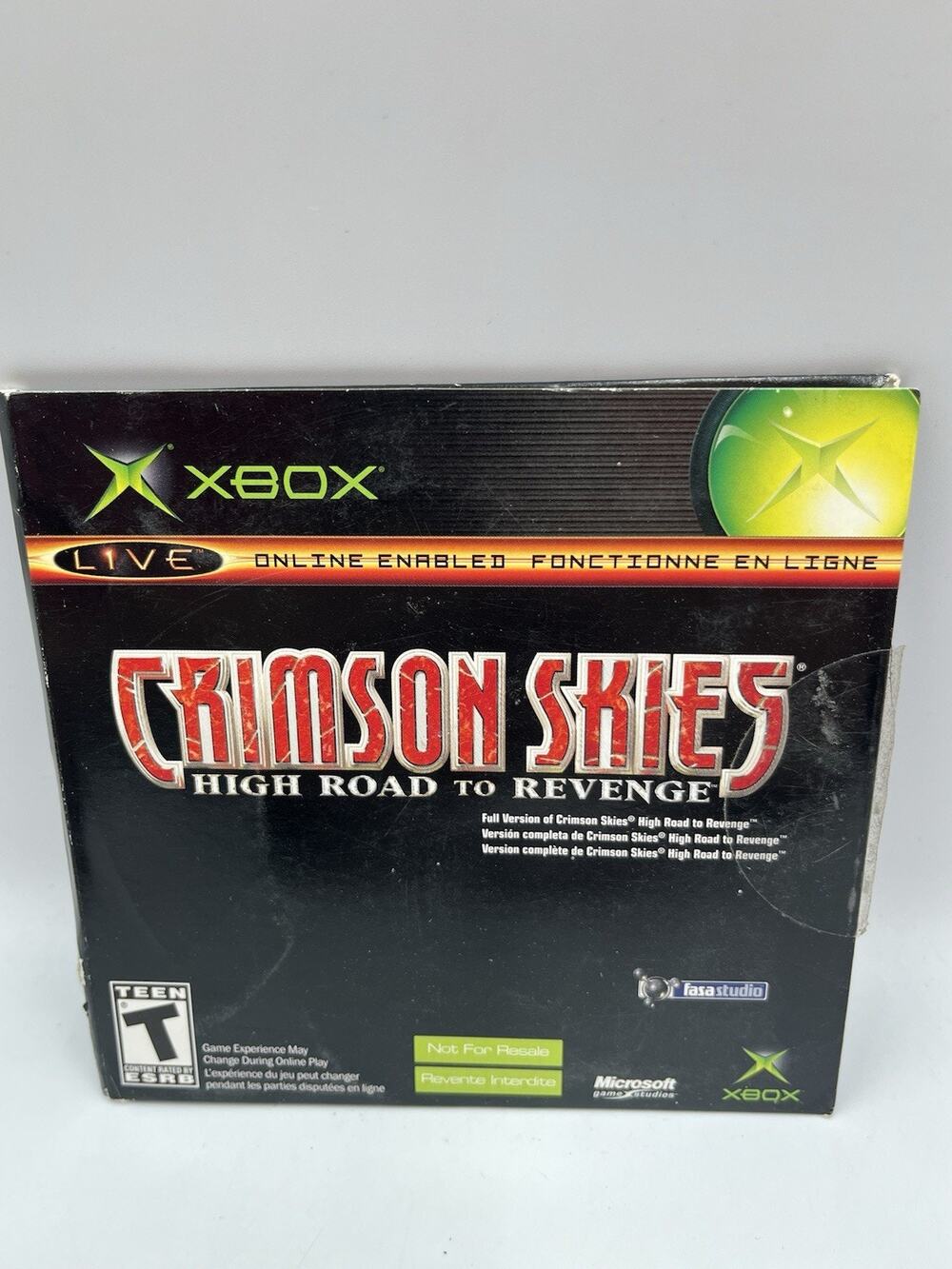 Microsoft Game Studios Crimson Skies Xbox Rare Version Multiplayer